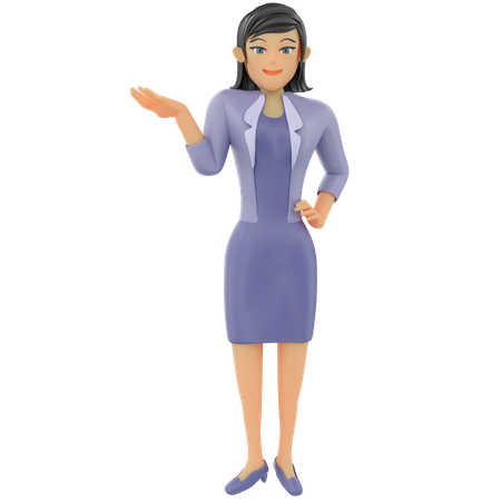 Businesswoman presenting something  3D Illustration