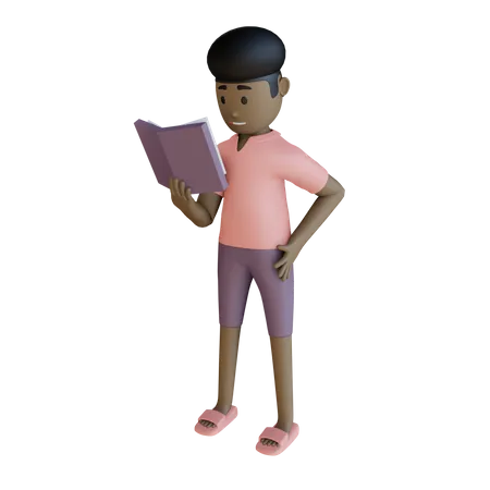 Businesswoman Reading Book  3D Illustration