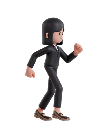 Businesswoman running  3D Illustration