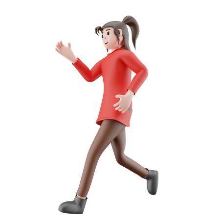 Businesswoman Running  3D Illustration