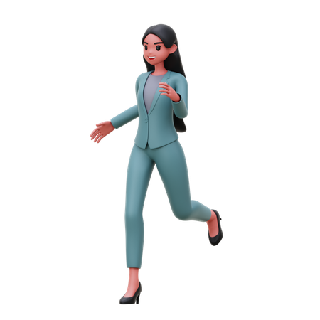 Businesswoman running  3D Illustration