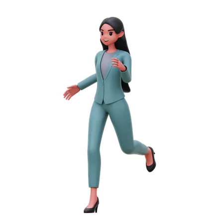 Businesswoman running  3D Illustration