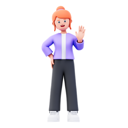 Businesswoman Say Hello  3D Illustration
