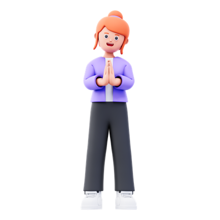 Businesswoman Say Sorry  3D Icon
