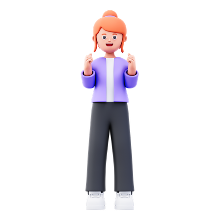 Businesswoman Say Yes  3D Illustration