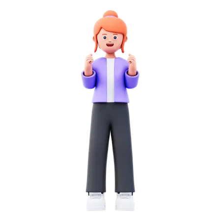 Businesswoman Say Yes  3D Illustration