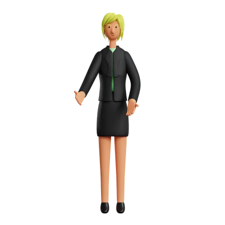 Businesswoman sharing idea 3D Illustration