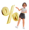 Businesswoman showing discount
