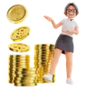 Businesswoman Showing Dollar Coin
