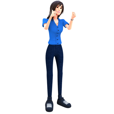 Businesswoman showing double thumb up  3D Icon