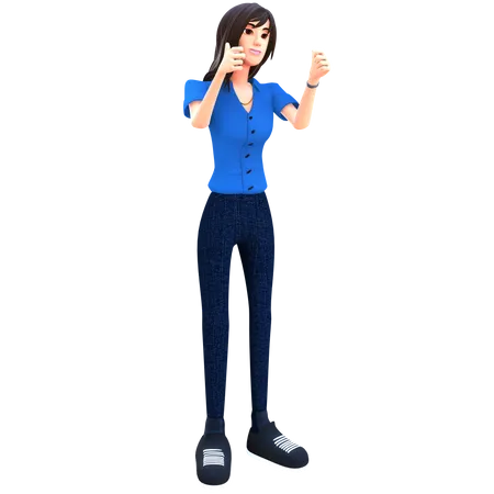 Businesswoman showing double thumb up  3D Illustration