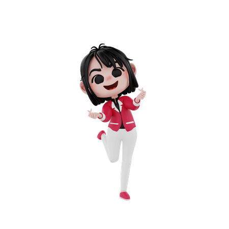 Businesswoman showing finger heart gesture  3D Icon