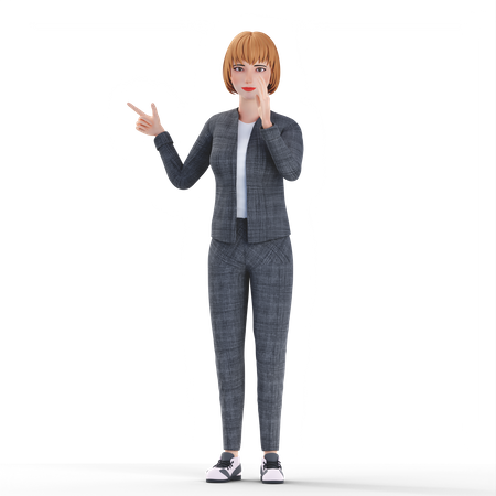 Businesswoman showing gesture 3D Illustration