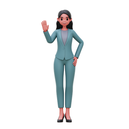 Businesswoman showing greetings  3D Illustration