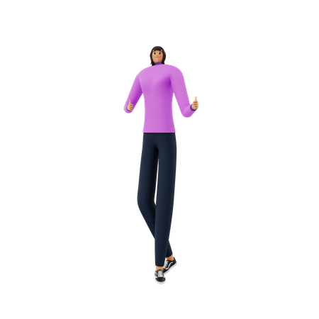 Businesswoman showing thumbs up  3D Icon