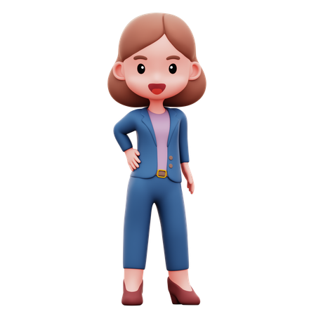 Businesswoman Standing Confident  3D Illustration