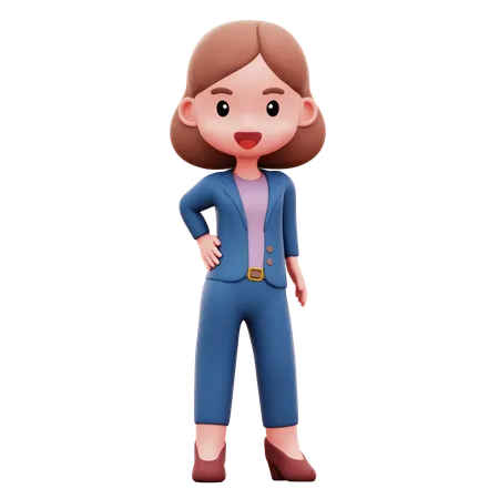 Businesswoman Standing Confident  3D Illustration