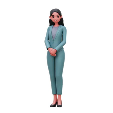 Businesswoman standing in professional manner  3D Illustration