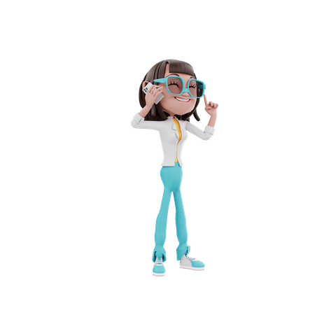 Businesswoman talk on the phone  3D Illustration