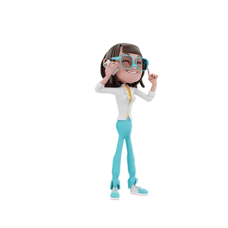 Businesswoman talk on the phone  3D Illustration