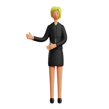 Businesswoman talking  3D Illustration
