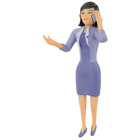 Businesswoman talking on phone  3D Illustration