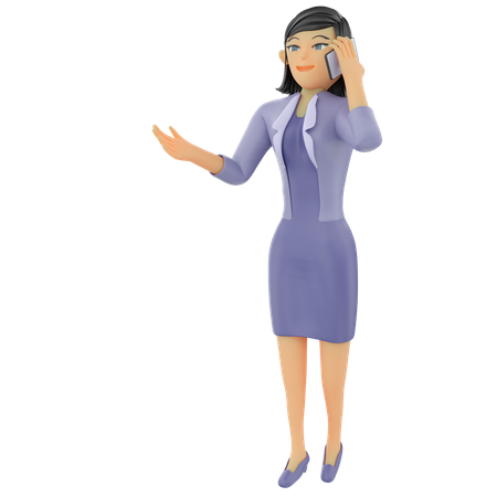 Businesswoman talking on phone 3D Illustration