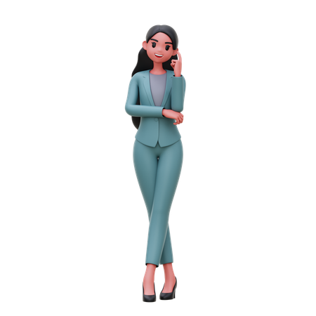Businesswoman thinking  3D Illustration
