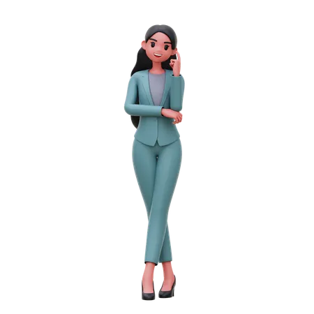 Businesswoman thinking  3D Illustration