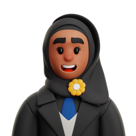 BUSINESSWOMAN WEARING HIJAB  3D Icon