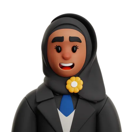 BUSINESSWOMAN WEARING HIJAB  3D Icon