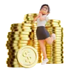 Businesswoman With Dollar Coin