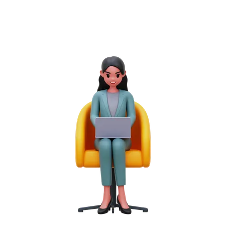 Professional Business Woman 3D Illustration