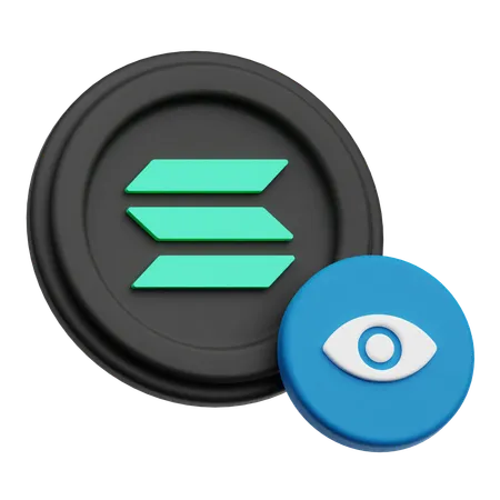 Busque la criptomoneda Solana  3D Icon