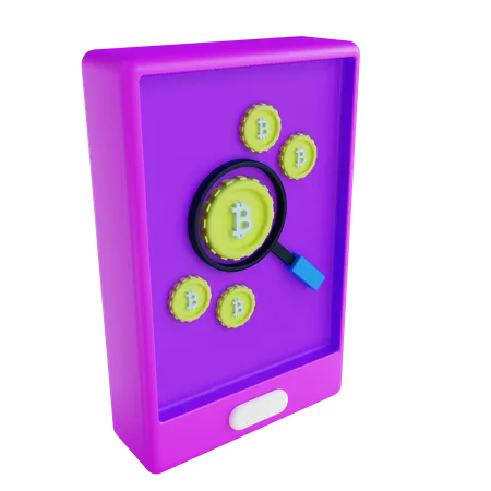 Búsqueda de bitcoins  3D Icon