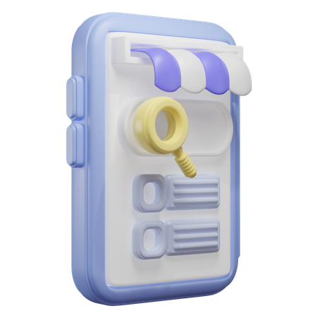 Búsqueda de compras en línea  3D Icon