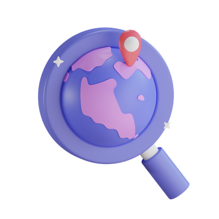 Búsqueda de ubicación  3D Icon