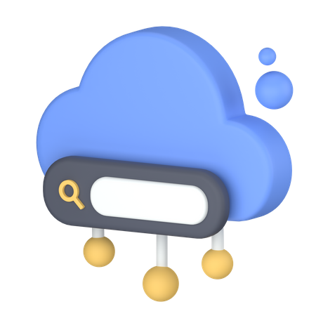 Búsqueda en la nube  3D Icon