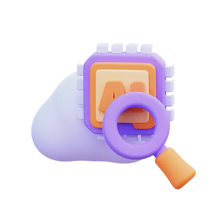 Búsqueda en la nube ai  3D Icon