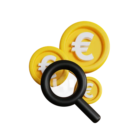 Búsqueda de euros  3D Icon