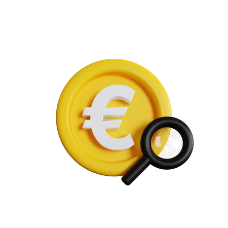 Búsqueda de euros  3D Icon