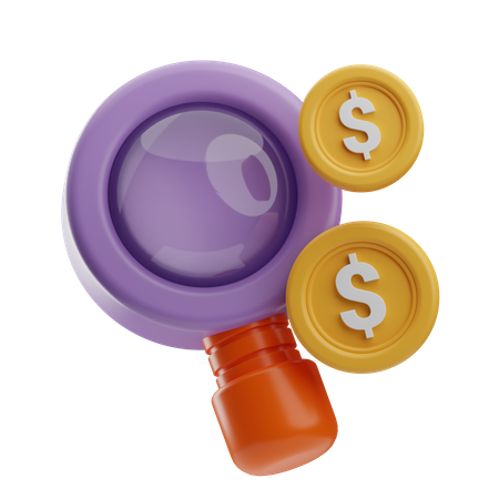 Búsqueda financiera  3D Icon