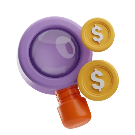 Búsqueda financiera  3D Icon