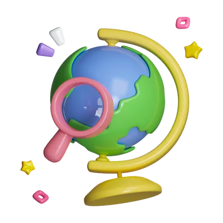 Buscar globo  3D Icon