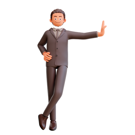 Bussinesman character acting cool  3D Illustration