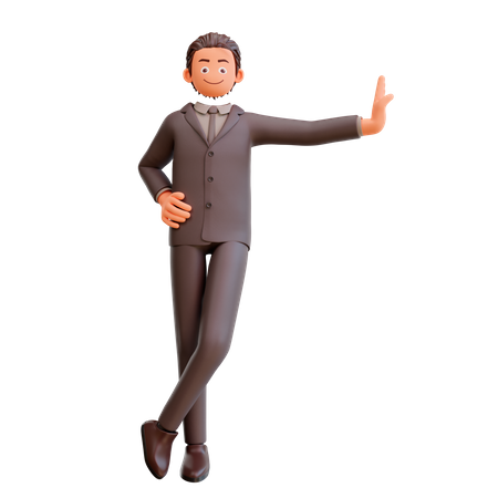 Bussinesman character acting cool 3D Illustration