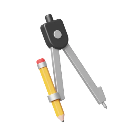 Bússola de desenho  3D Icon