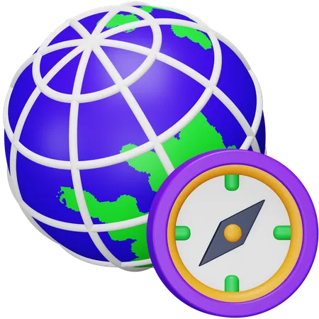 Bússola globo  3D Icon