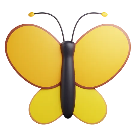 3 D Butterfly Illustration With Transparent Background 3D Icon
