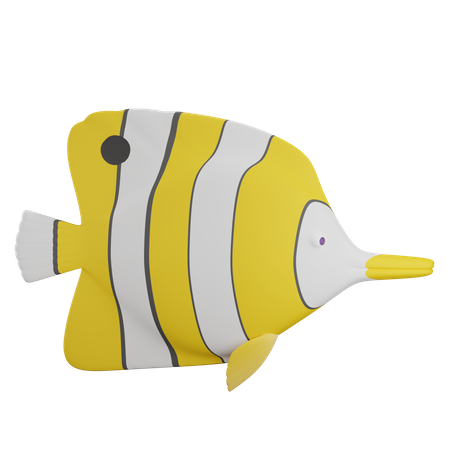 Butterfly Fish  3D Illustration